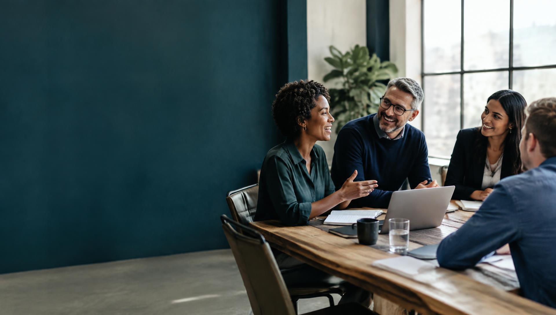 Colleagues collaborating in a meeting